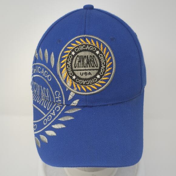 Chicago U.S.A Strapback Baseball Cap Blue One Size Adjustable Embroidered - Picture 2 of 8